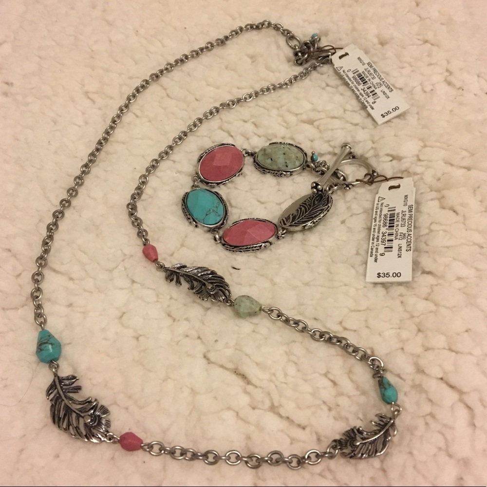 Real silver Lucky brand necklace & bracelet set